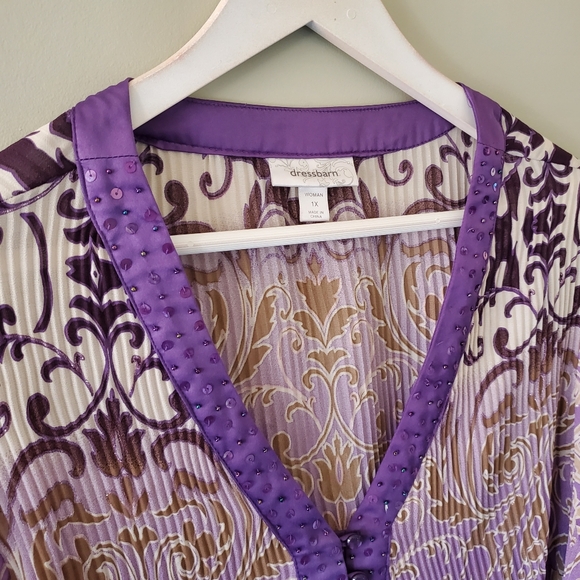 Dress Barn 1X Y2K Romantic Whimsigoth Fairy Grunge Boho Barocque Plisse Tunic - Picture 8 of 14